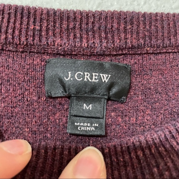 J Crew Maroon Cotton Long Sleeve Crew Neck Sweater M - Picture 6 of 8